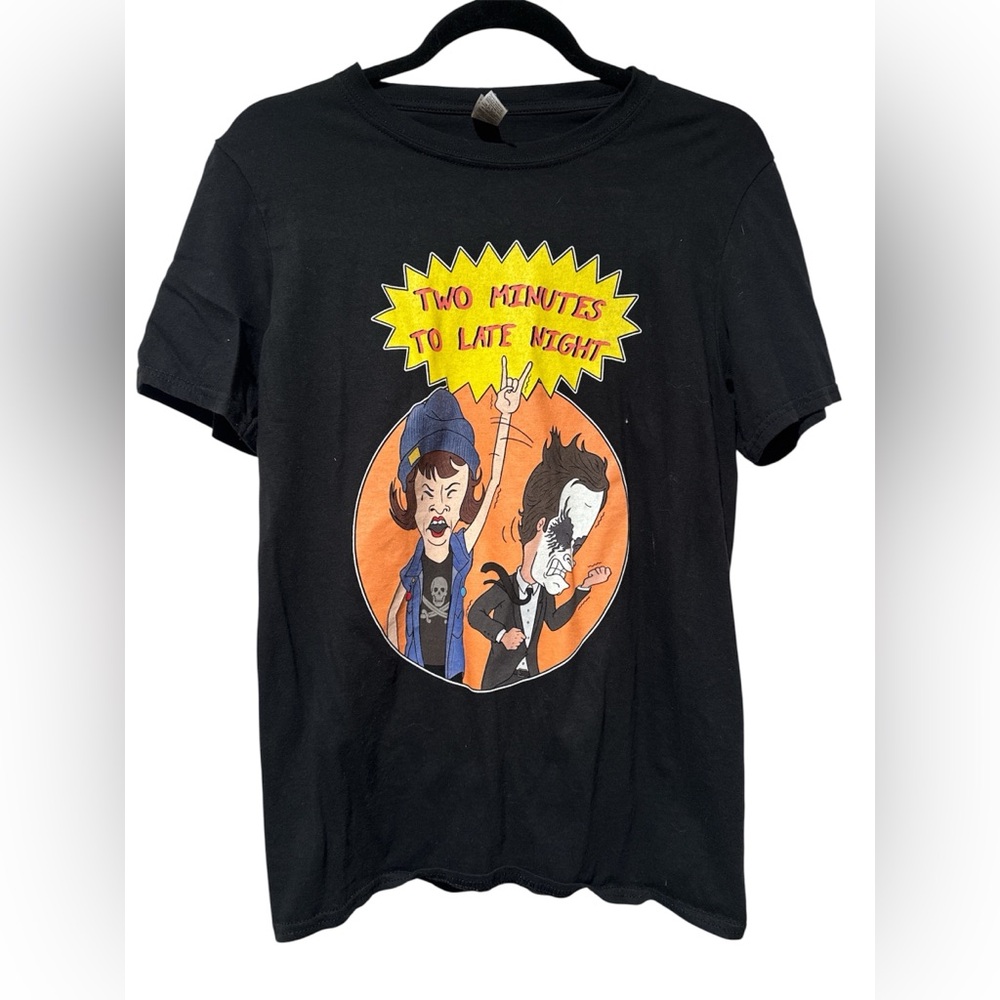 Two Minutes to Late Night Beavis and Butthead graphic tee